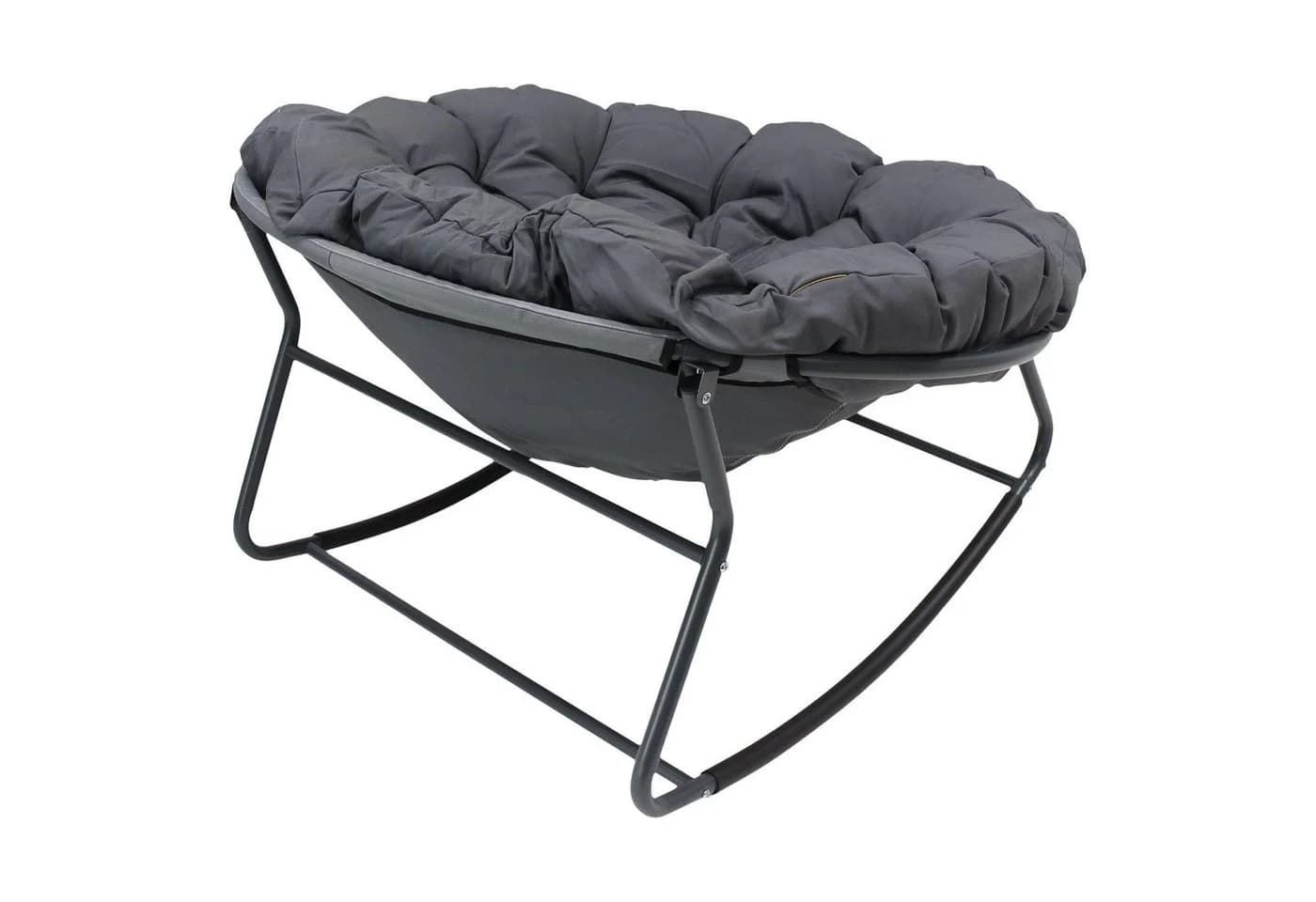 Dekoleidenschaft Schaukelsessel Relax In & Outdoor Grau Metallgestell - Bild 3