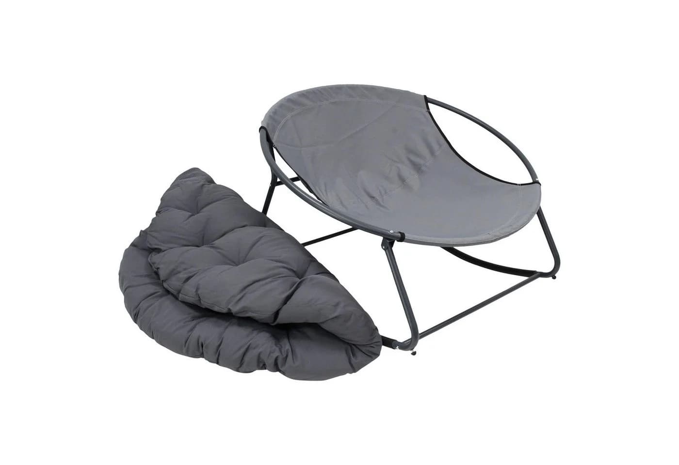 Dekoleidenschaft Schaukelsessel Relax In & Outdoor Grau Metallgestell - Bild 5