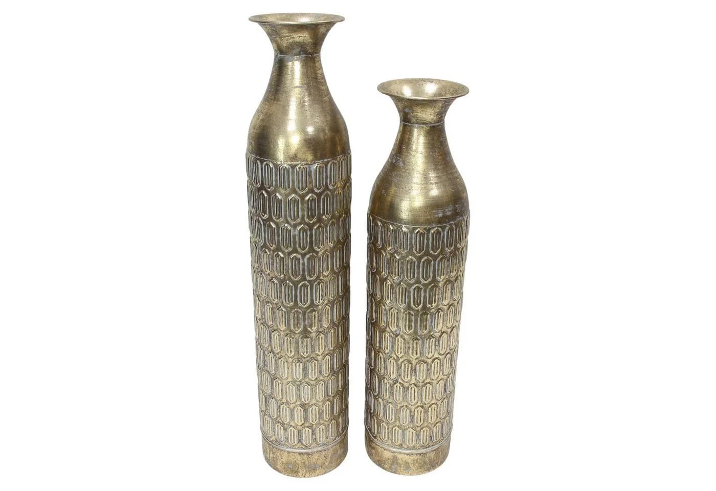 Dekoleidenschaft Bodenvase Gold Metall 2er Set - Bild 2