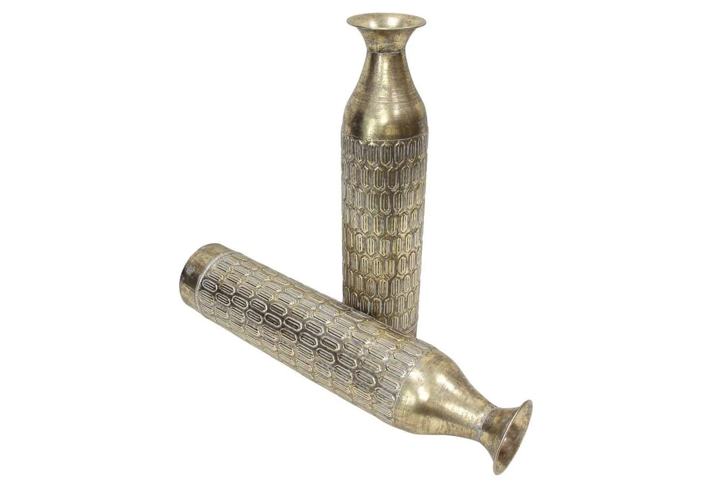 Dekoleidenschaft Bodenvase Gold Metall 2er Set - Bild 5