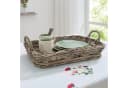Dekoleidenschaft Tablett Koboo Grey Rattan Grau mit Griffen Bild 1