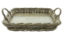Dekoleidenschaft Tablett Koboo Grey Rattan Grau mit Griffen Bild 2