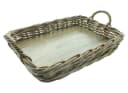 Dekoleidenschaft Tablett Koboo Grey Rattan Grau mit Griffen Bild 3