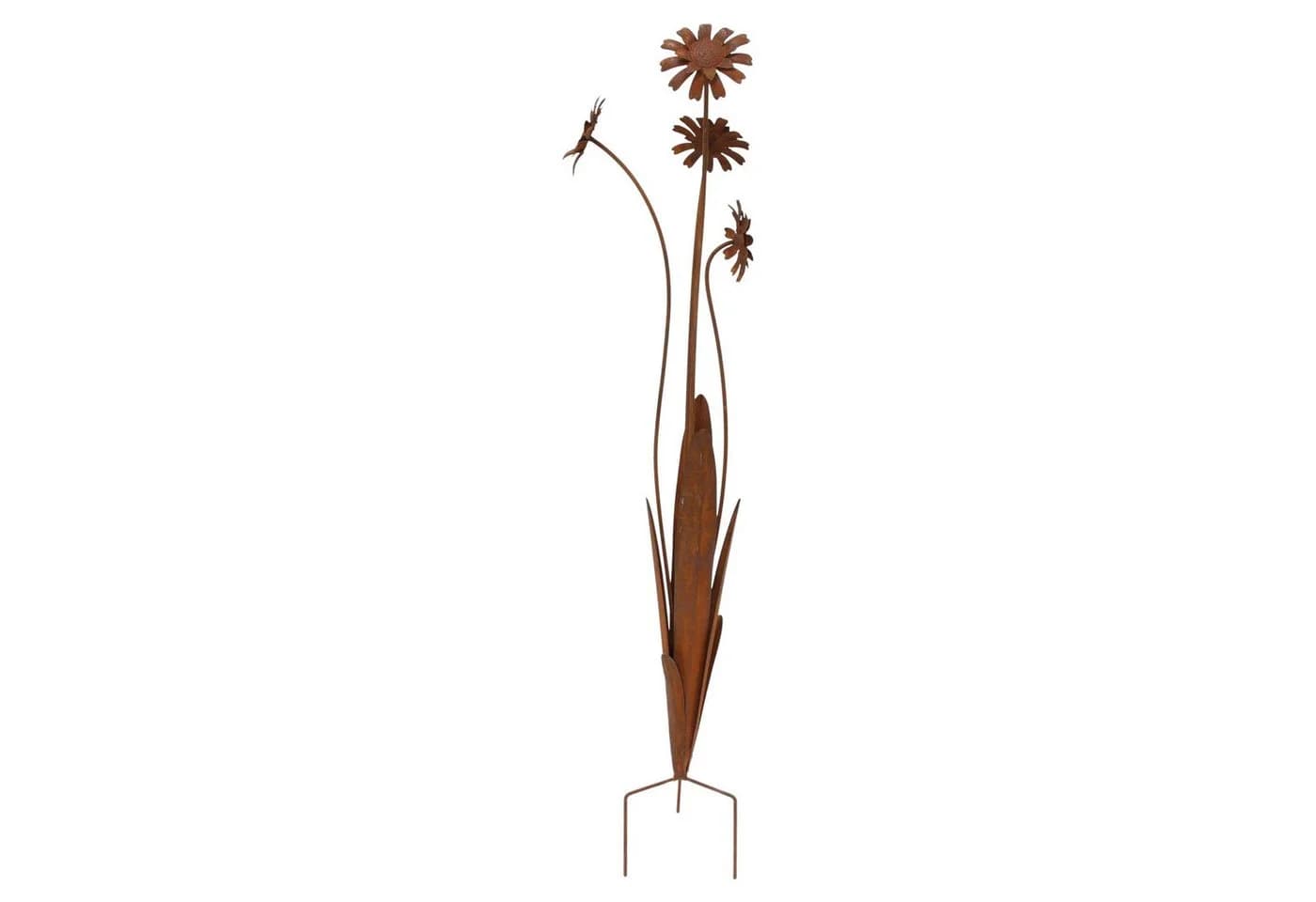 Dekoleidenschaft Gartenstecker Rostblumen Metall Braun 100 cm - Bild 2