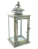 Dekoleidenschaft Kerzenlaterne "Antik" Metall & Glas grau gold Bild 2