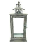 Dekoleidenschaft Kerzenlaterne "Antik" Metall & Glas grau gold Bild 4