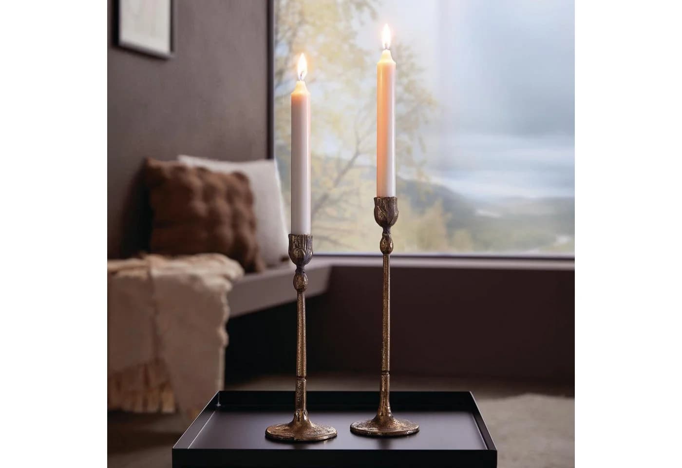 Dekoleidenschaft Kerzenständer Set Gold Metall Antik-Look - Bild 3