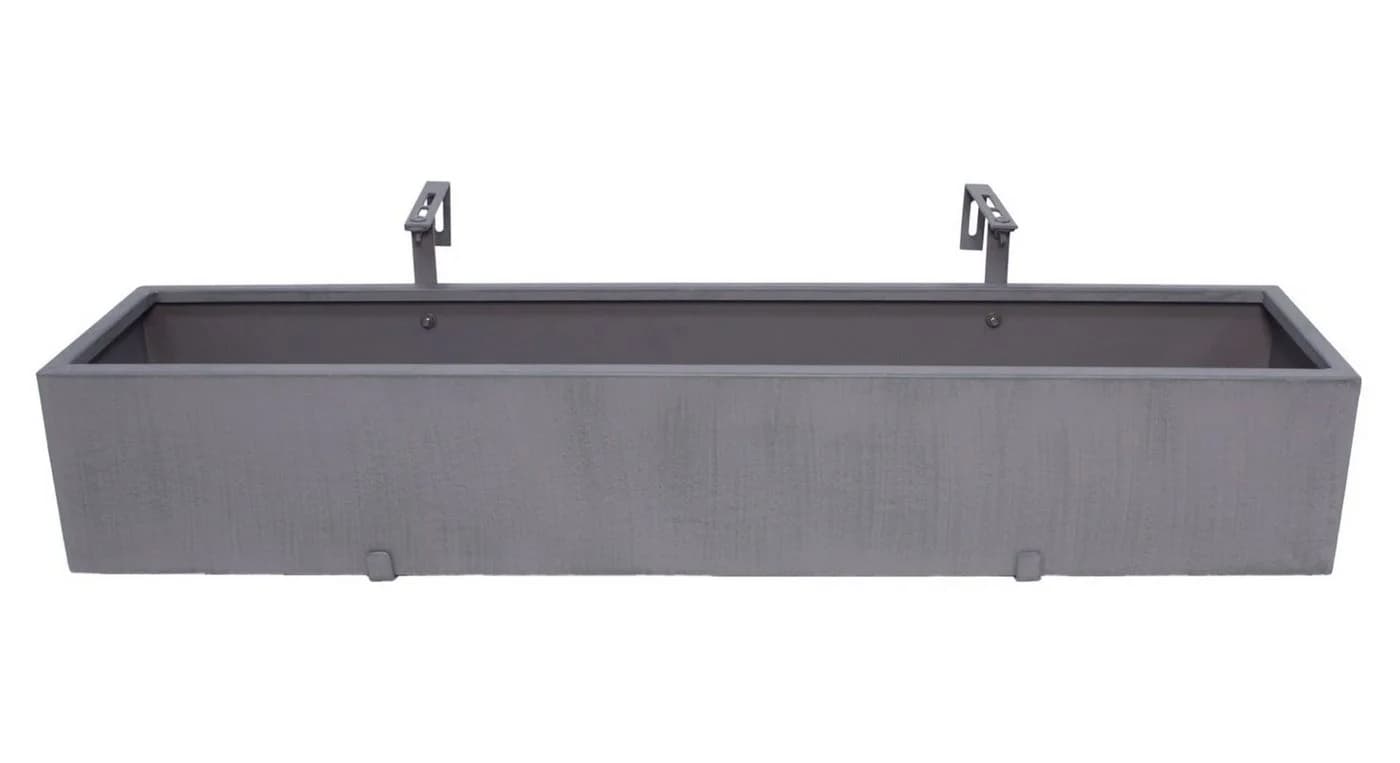 Dekoleidenschaft Blumenkasten Grau Metall 90 cm mit Wasserablauf - Bild 2