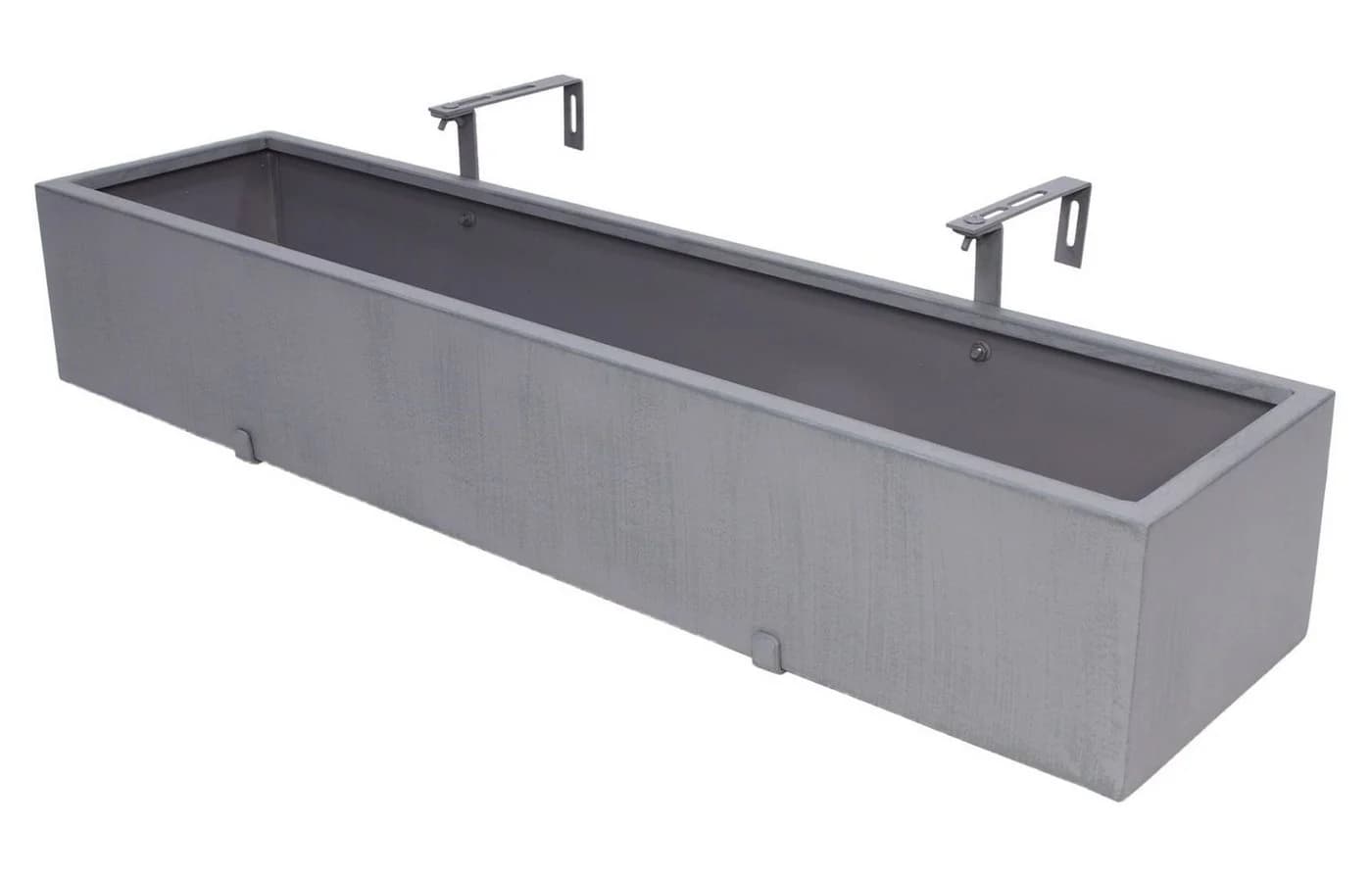 Dekoleidenschaft Blumenkasten Grau Metall 90 cm mit Wasserablauf - Bild 4
