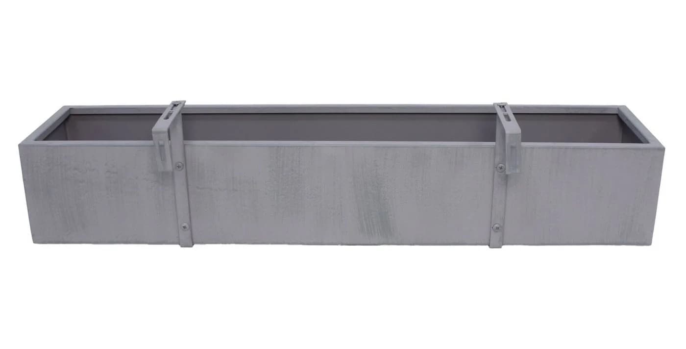 Dekoleidenschaft Blumenkasten Grau Metall 90 cm mit Wasserablauf - Bild 5