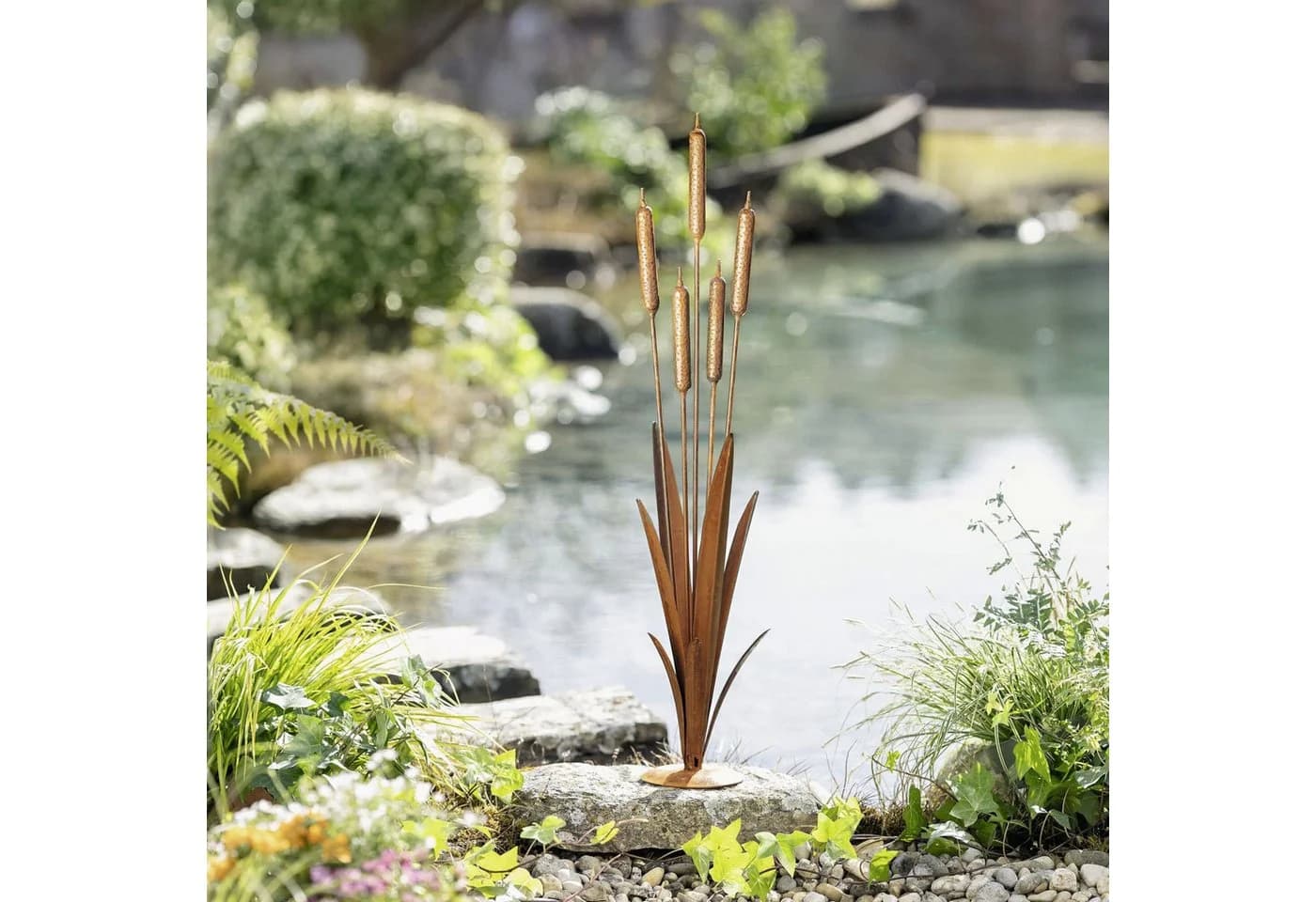 Dekoleidenschaft Gartenfigur Schilf Metall Edelrost 91 cm - Bild 3