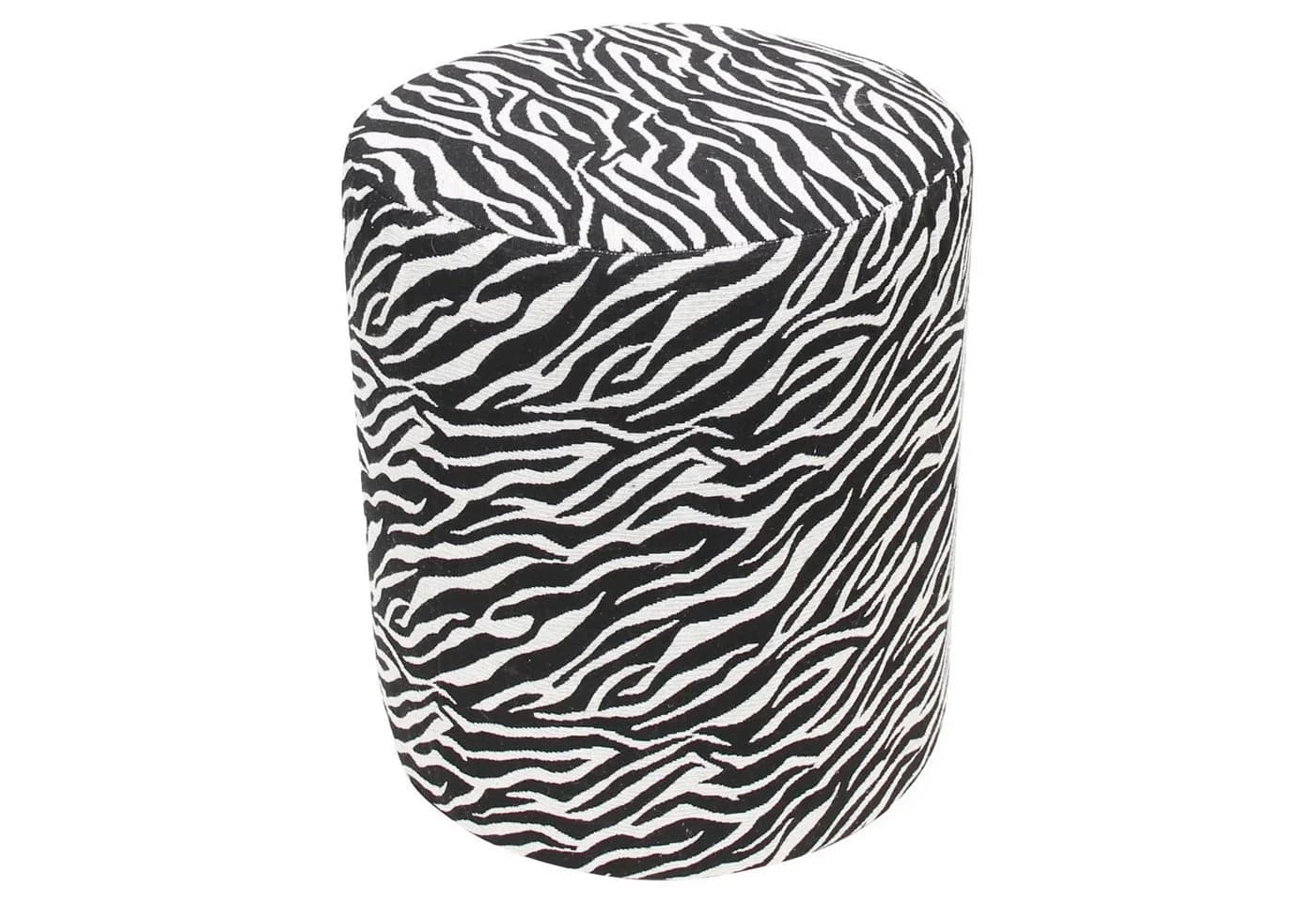 Dekoleidenschaft Polsterhocker "Zebra" Schwarz/Weiß - Bild 2