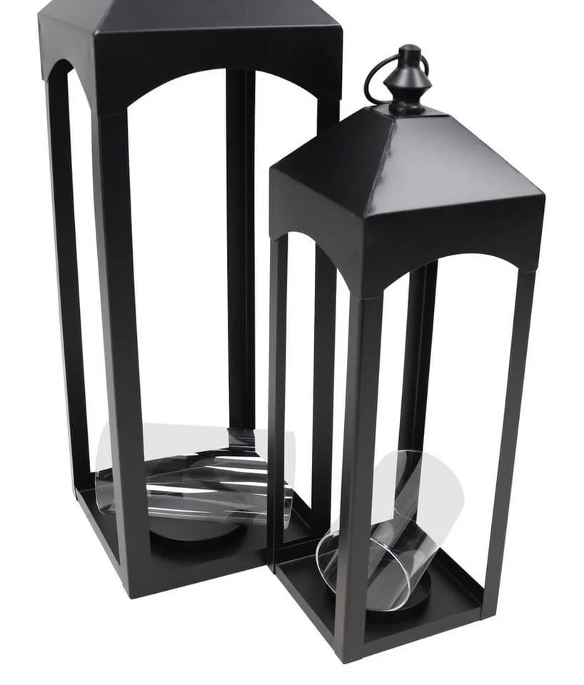 Dekoleidenschaft Kerzenlaterne Black 2er Set Metall Schwarz - Bild 3