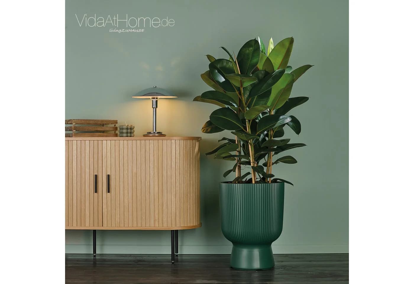 VidaAtHome.de Blumentopf ALVY Grün Kunststoff Design-Pflanzgefäß
