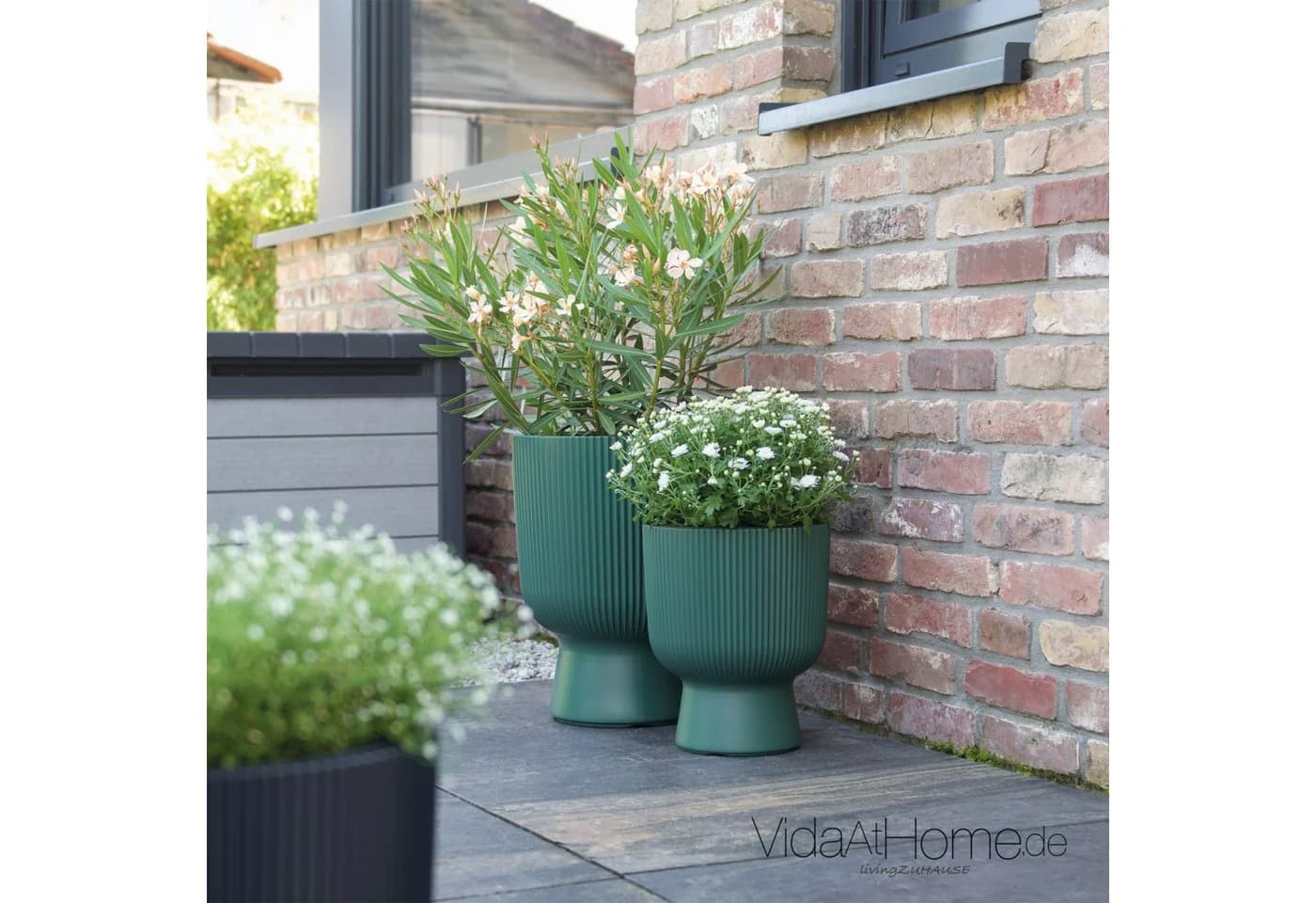 VidaAtHome.de Blumentopf Design-Pflanzgefäße-Set ALVY Grün 2er Set - Bild 2
