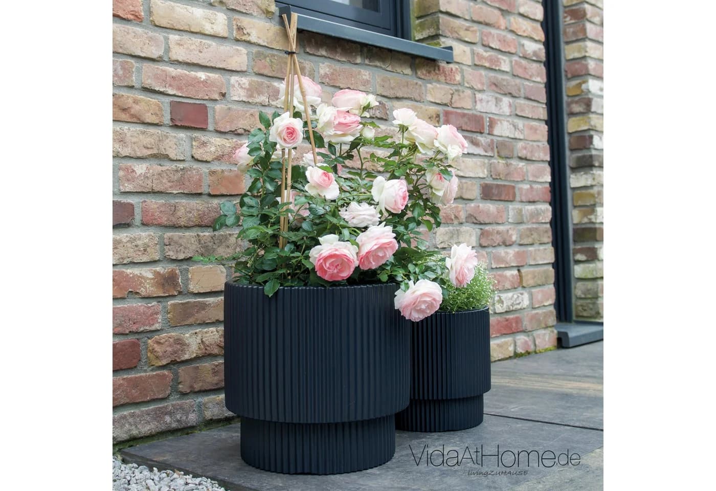 VidaAtHome.de Blumentopf Design-Pflanzgefäße-Set IVY 2er Set Anthrazit