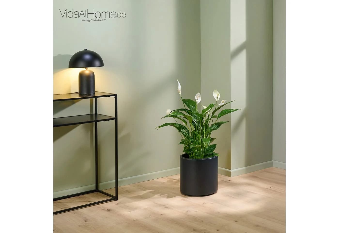 VidaAtHome.de Blumentopf BATOS mit Selbstbewässerung Anthrazit/Weiß