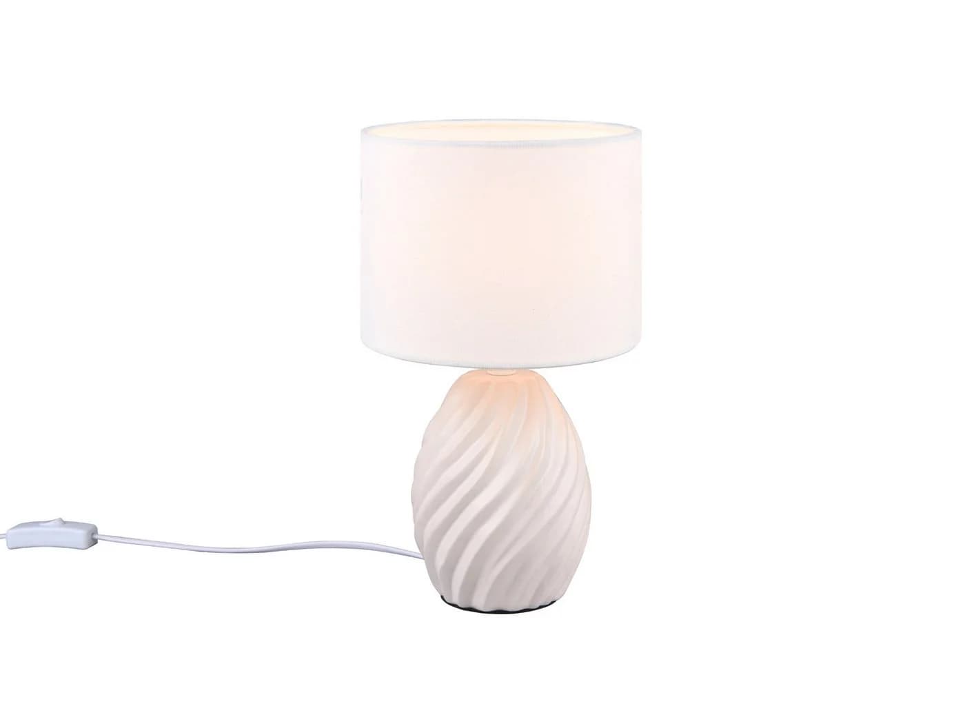 Reality Leuchten LED Nachttischlampe Weiß Keramikfuß Dimmbar - Bild 2