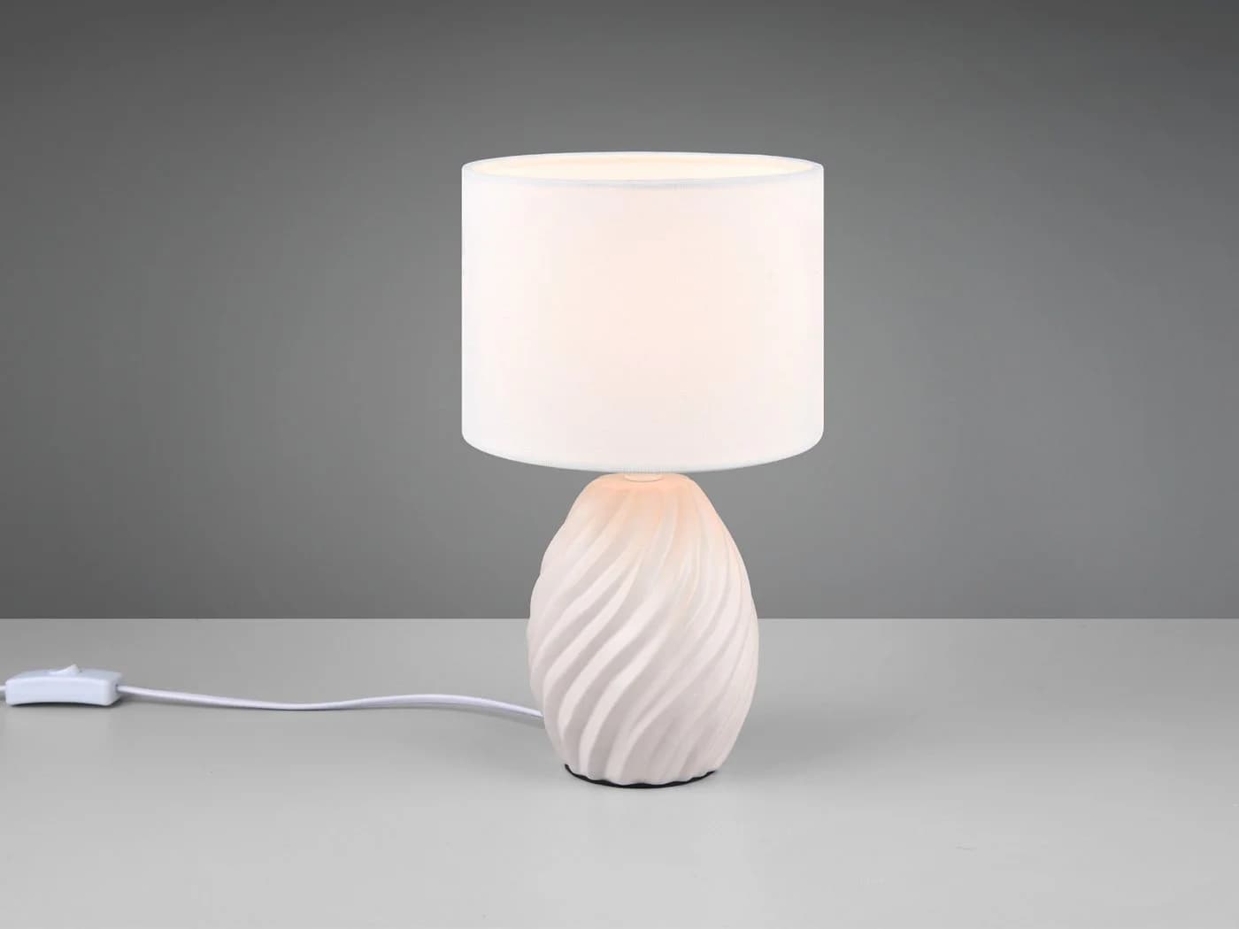 Reality Leuchten LED Nachttischlampe Weiß Keramikfuß Dimmbar - Bild 3