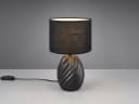 Reality Leuchten LED Nachttischlampe Schwarz Dimmbar Keramikfuß Stoffschirm Bild 3