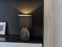 Reality Leuchten LED Nachttischlampe Schwarz Dimmbar Keramikfuß Stoffschirm Bild 5