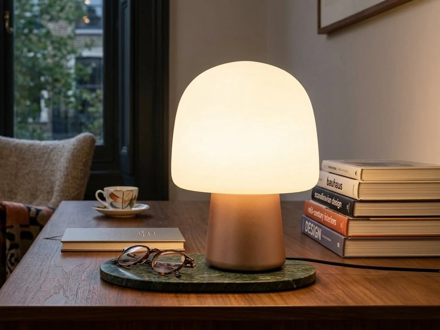 TRIO Leuchten LED Nachttischlampe Pilzförmig Warmweiß