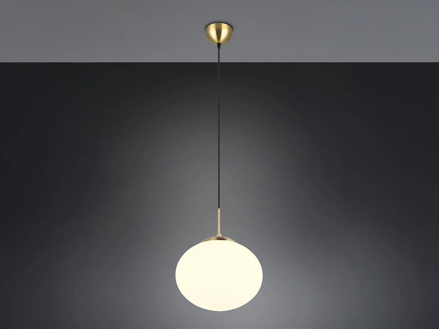 TRIO Leuchten LED Pendelleuchte Opalglas Messing Dimmbar - Bild 3