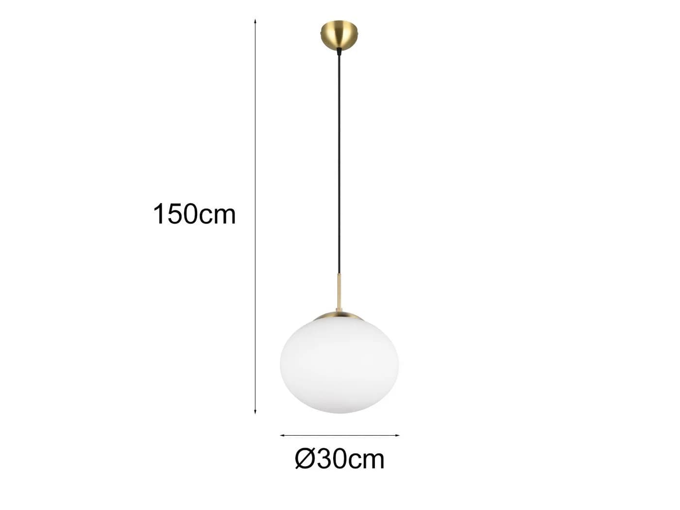 TRIO Leuchten LED Pendelleuchte Opalglas Messing Dimmbar - Bild 4