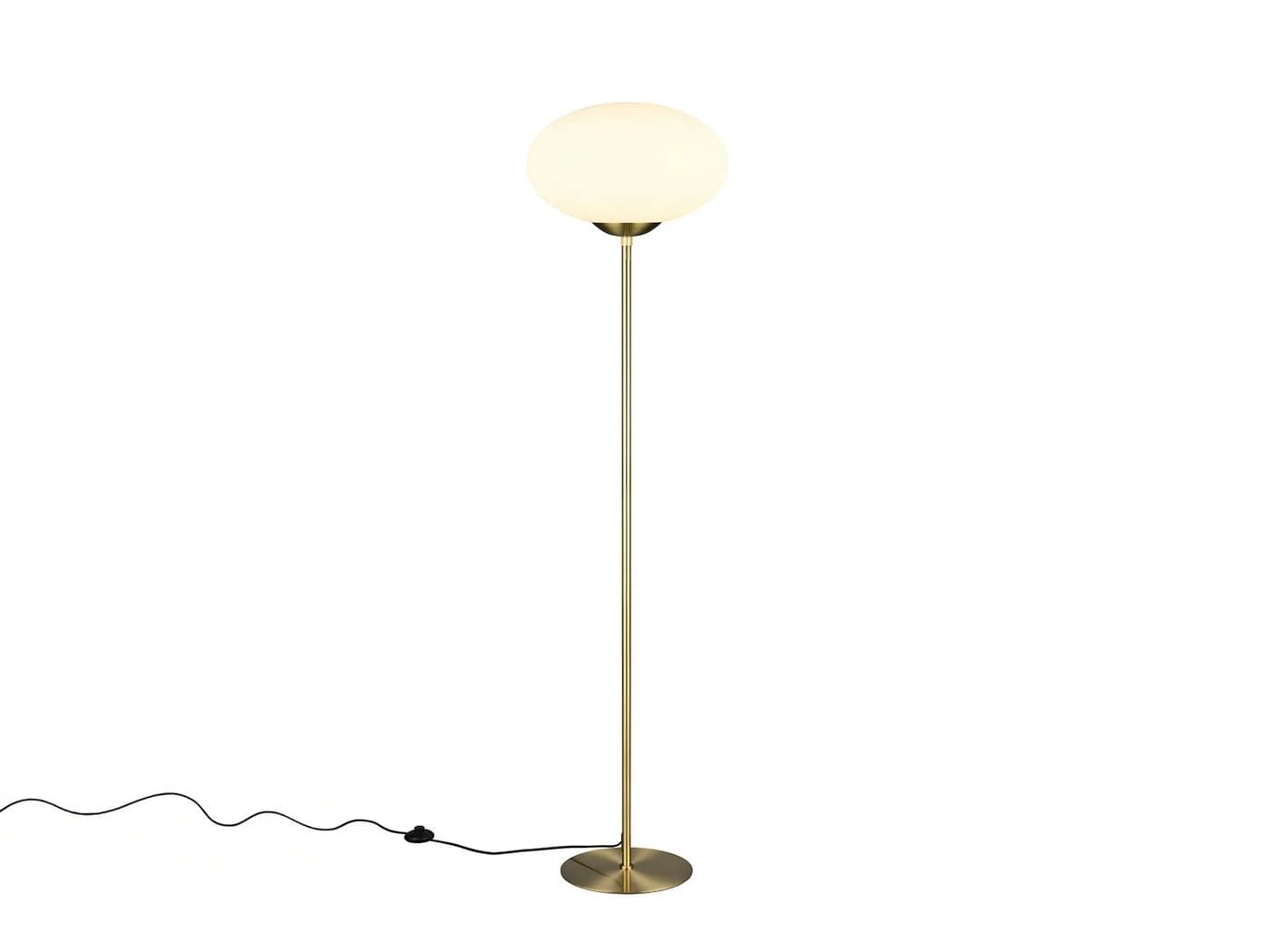Trio Leuchten LED Stehlampe Dimmfunktion Opalglas Messing - Bild 2