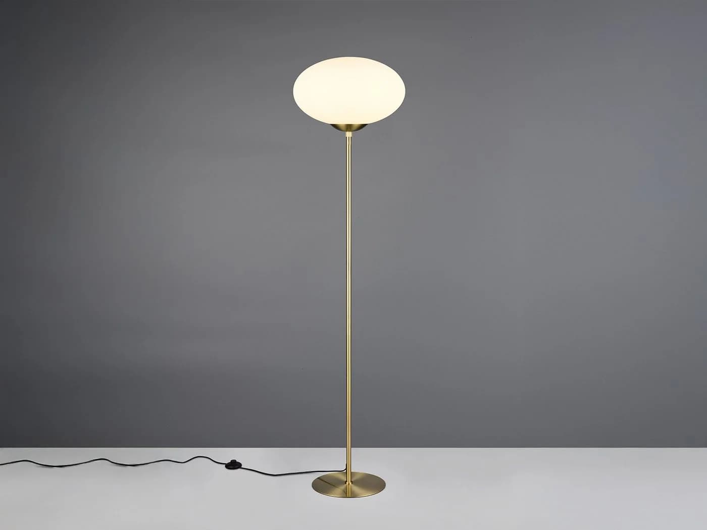 Trio Leuchten LED Stehlampe Dimmfunktion Opalglas Messing - Bild 3