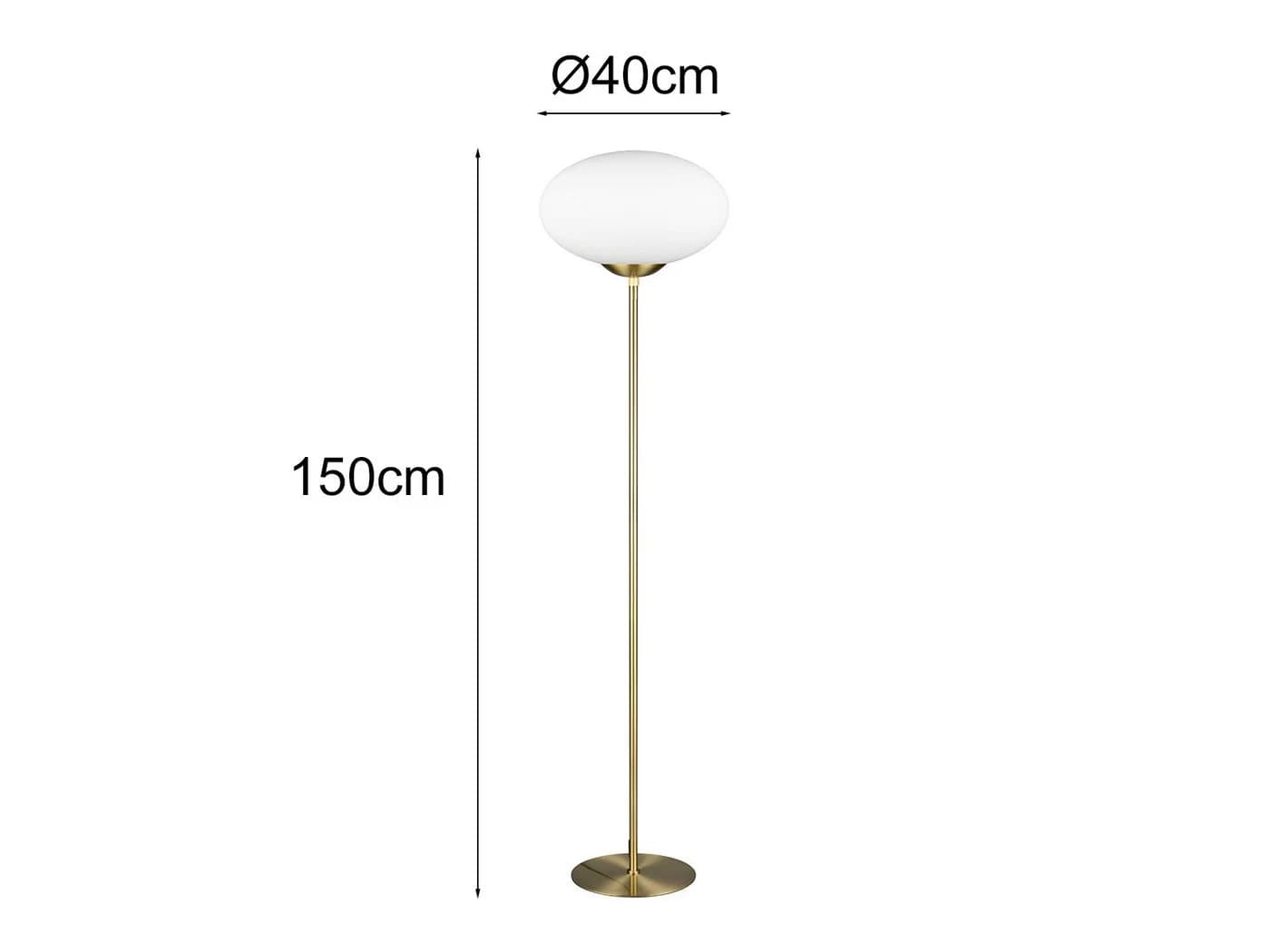 Trio Leuchten LED Stehlampe Dimmfunktion Opalglas Messing - Bild 4