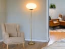 Trio Leuchten LED Stehlampe Dimmfunktion Opalglas Messing Bild 5
