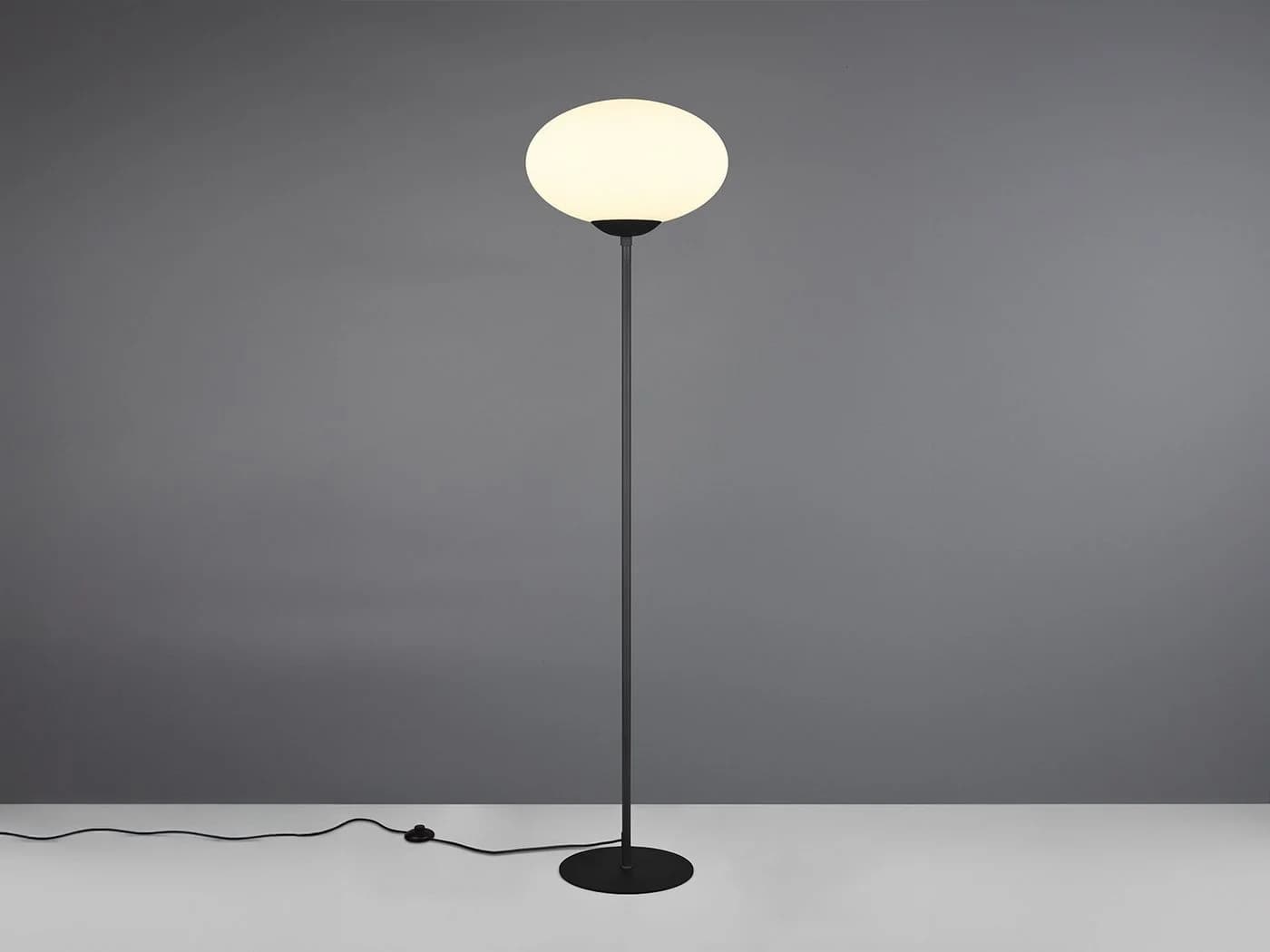 TRIO Leuchten LED Stehlampe Schwarz mit Dimmfunktion und Opalglas Schirm - Bild 3