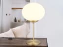 TRIO Leuchten LED Nachttischlampe Dimmfunktion Messing Opalglas Bild 5