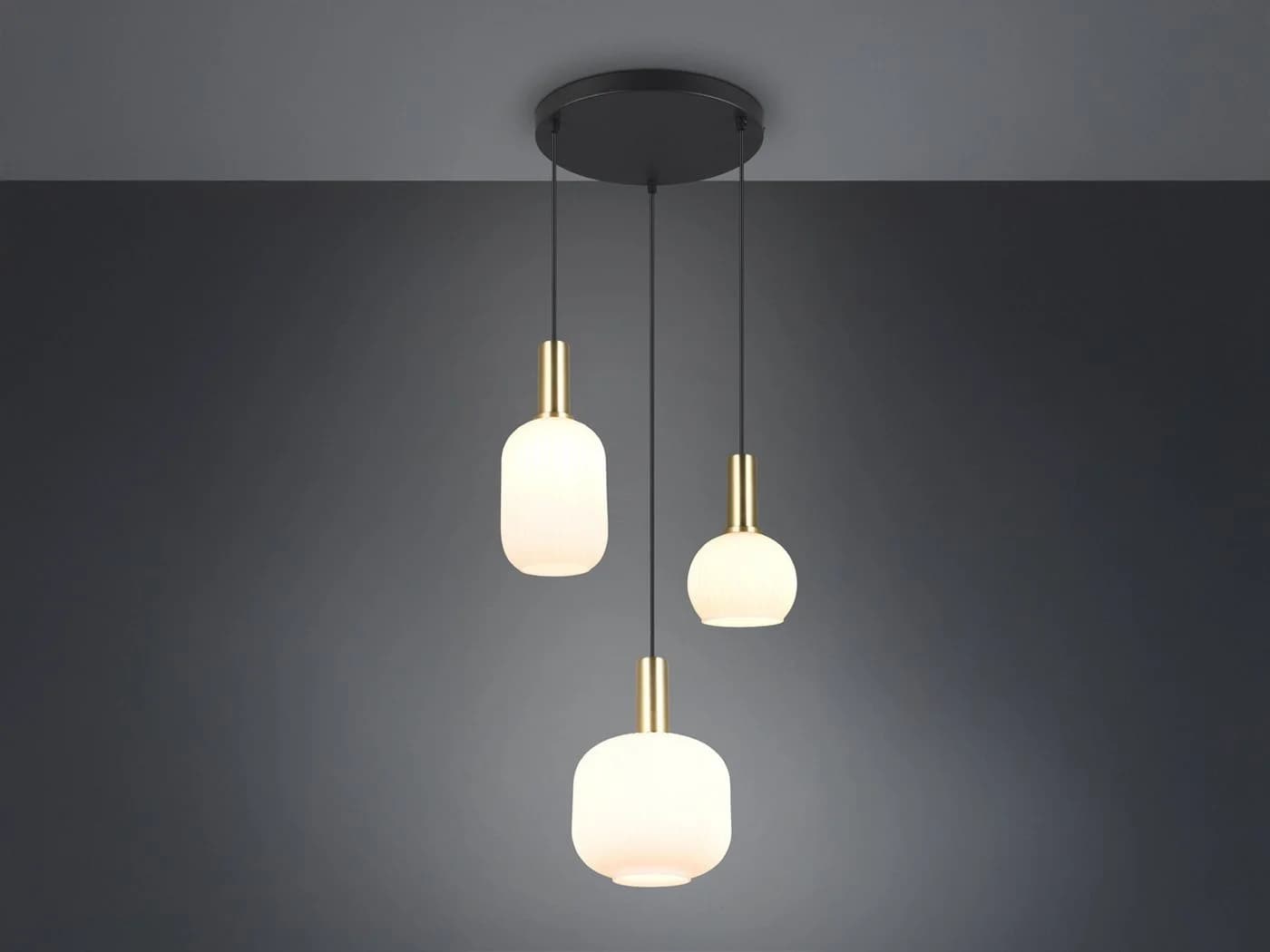 TRIO Leuchten LED Pendelleuchte Cluster 3-flammig Gold Weiß Dimmbar - Bild 3