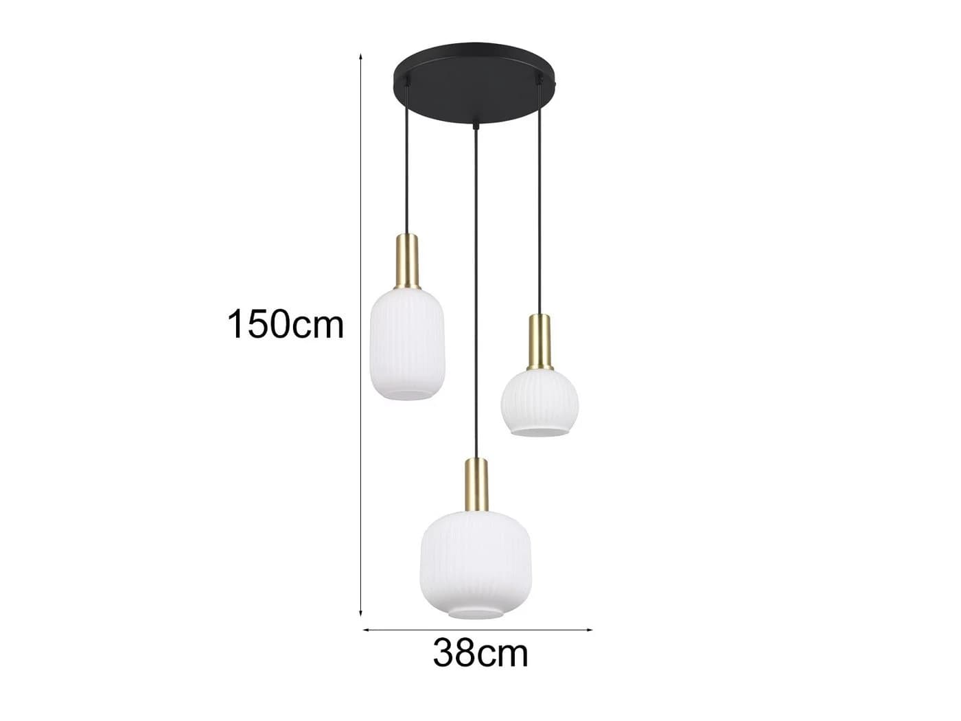 TRIO Leuchten LED Pendelleuchte Cluster 3-flammig Gold Weiß Dimmbar - Bild 4