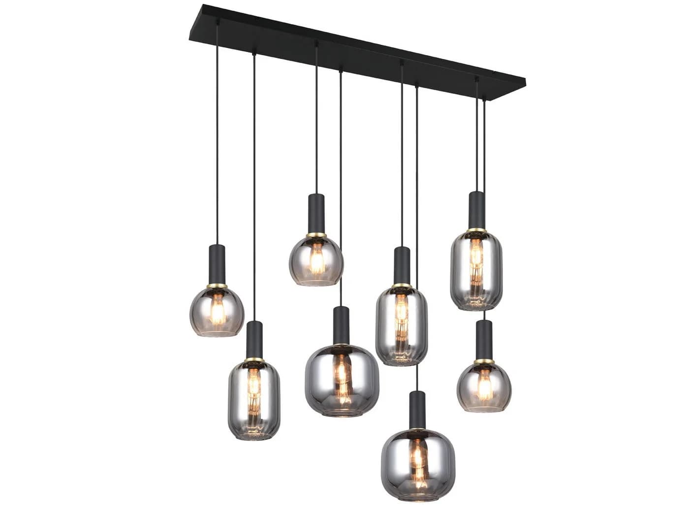 TRIO LED Pendelleuchte 8-flammig dimmbar Glas Chrom - Bild 2