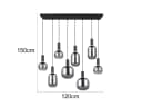 TRIO LED Pendelleuchte 8-flammig dimmbar Glas Chrom Bild 4