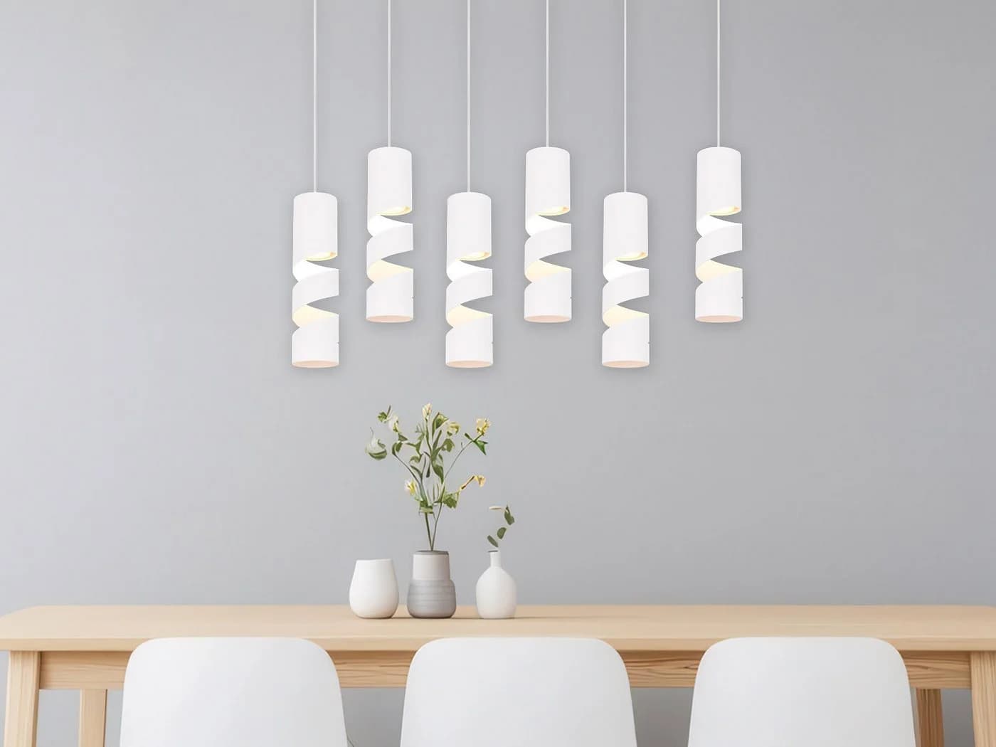TRIO Leuchten LED Pendelleuchte 6-flammig weiß Dimmfunktion - Bild 5