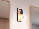 TRIO Leuchten LED Spiegelleuchte mit Dimmfunktion und Holz-Metall Design Bild 1