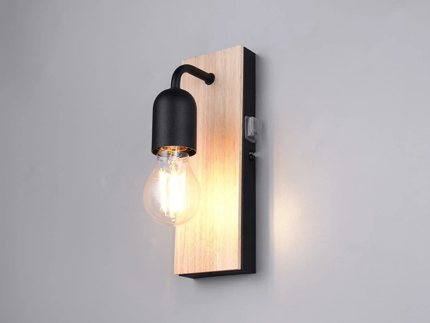 TRIO Leuchten LED Spiegelleuchte mit Dimmfunktion und Holz-Metall Design - Bild 3