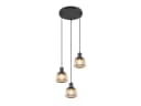 TRIO Leuchten LED Pendelleuchte 3er Cluster Rauch-Glas Chrom Dimmbar Bild 2