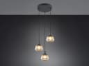 TRIO Leuchten LED Pendelleuchte 3er Cluster Rauch-Glas Chrom Dimmbar Bild 3