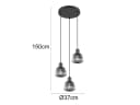 TRIO Leuchten LED Pendelleuchte 3er Cluster Rauch-Glas Chrom Dimmbar Bild 4