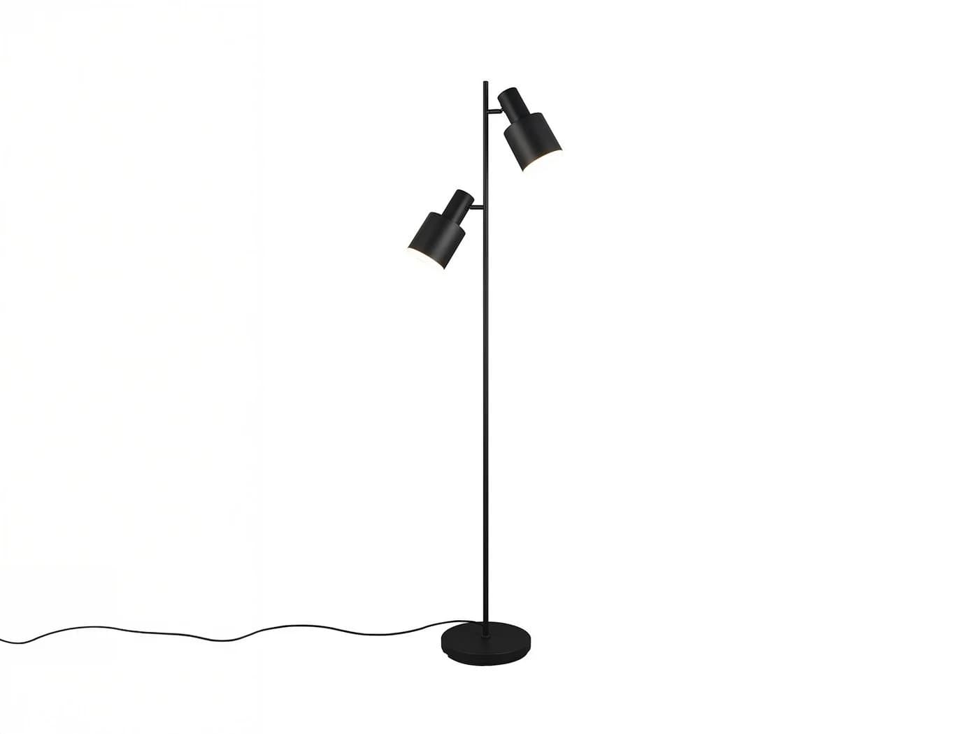 TRIO Leuchten LED Stehlampe Schwarz Dimmbar 2 Schwenkbare Spots - Bild 2