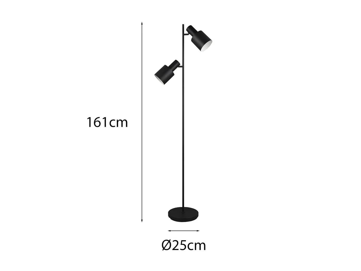 TRIO Leuchten LED Stehlampe Schwarz Dimmbar 2 Schwenkbare Spots - Bild 4