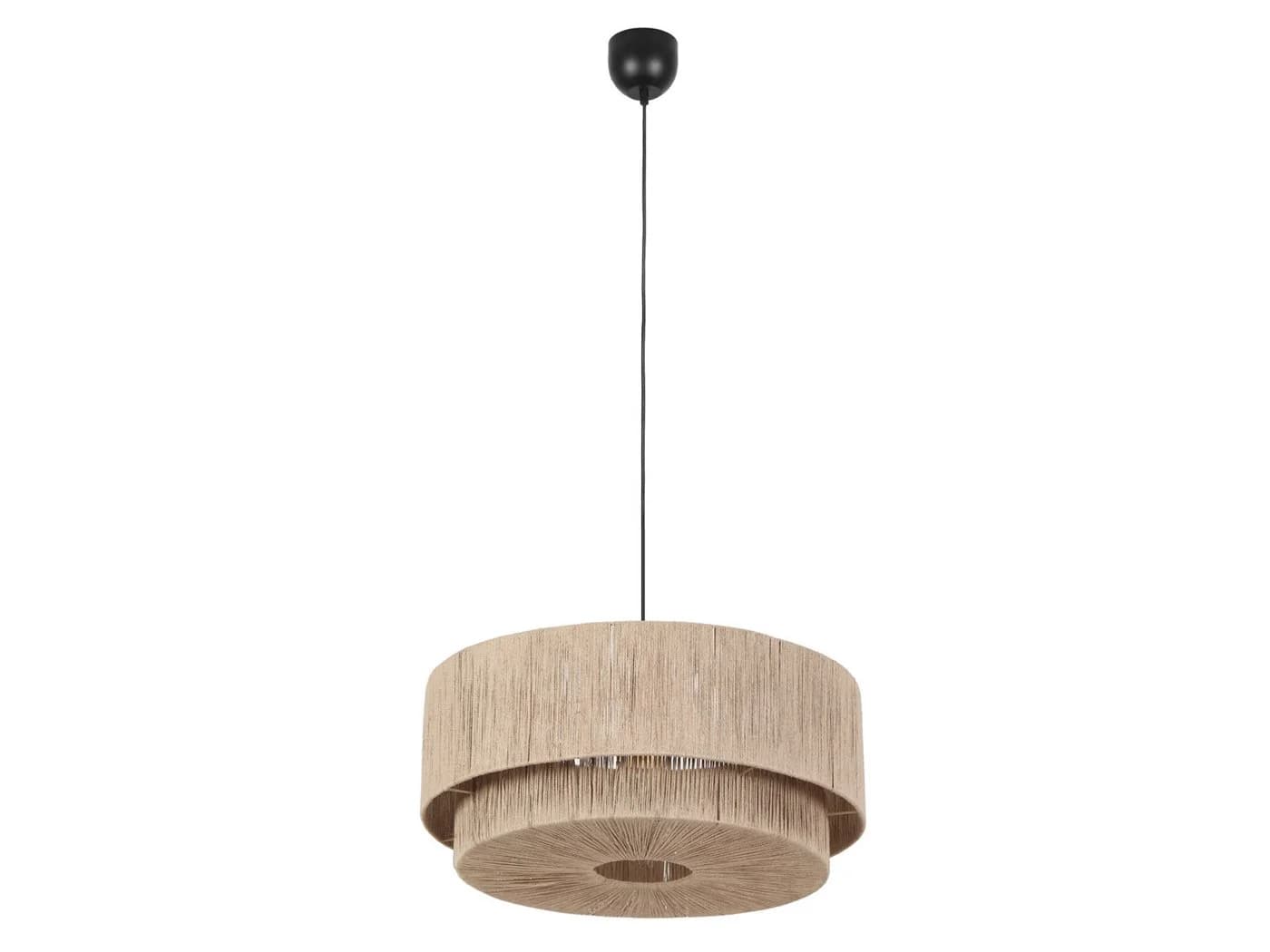 TRIO Leuchten LED Pendelleuchte Boho Jute Schwarz Dimmbar Ø 60cm - Bild 2