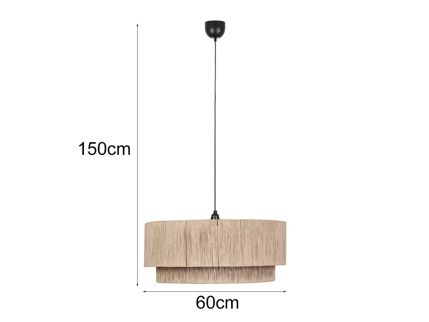 TRIO Leuchten LED Pendelleuchte Boho Jute Schwarz Dimmbar Ø 60cm - Bild 4