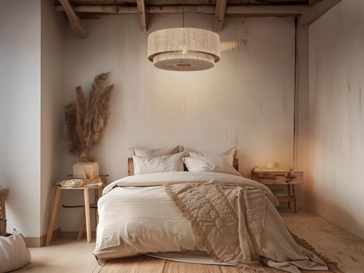 TRIO Leuchten LED Pendelleuchte Boho Jute Schwarz Dimmbar Ø 60cm - Bild 5