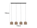Trio Leuchten LED Pendelleuchte Dimmfunktion LED wechselbar warmweiß mehrflammig im Boho Style hängend über Esstisch & Kücheninsel Bild 4